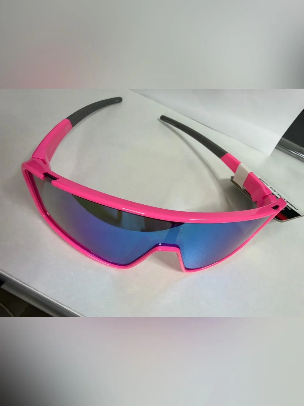 Rawlings Pink Frame Blue Mirrored Lens Sports Sunglasses